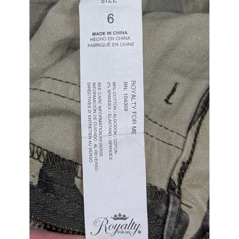 Royally For‎ Me Womens Camo Utility Jogger Jeans Hammer Loop Casual Chic Size 6